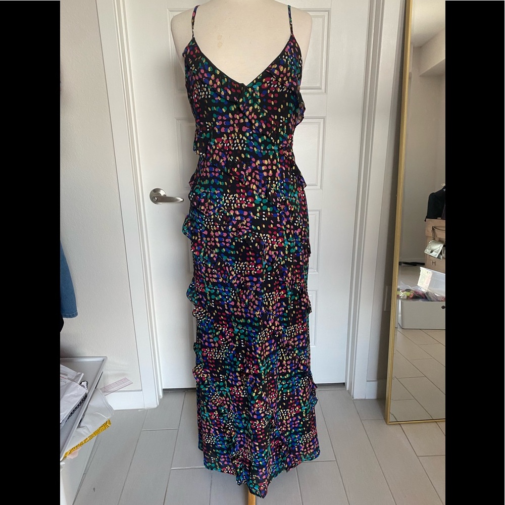 NastyGal ruffle polka dot gown